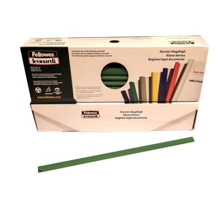 Dorsetti tondi per rilegatura - 8 mm - verde - scatola 50 pezzi - Fellowes - D108VE - 8015687018622 - DMwebShop