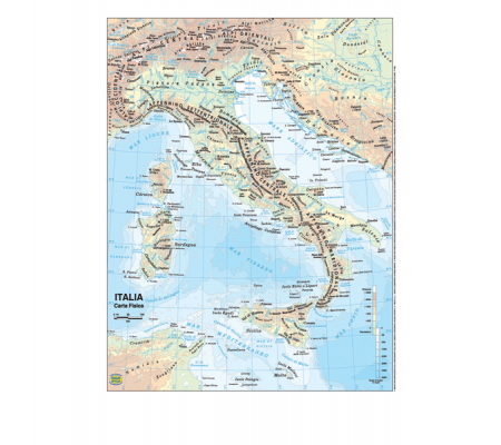 Carta geografica Italia - scolastica - plastificata - 297 x 420 mm - Belletti - BS01P - 9788881462896 - DMwebShop