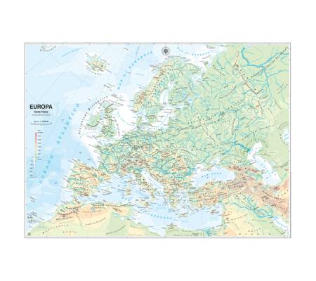 Carta geografica Europa - scolastica - murale - Belletti - MS03PL/02 - 9722281462674 - DMwebShop