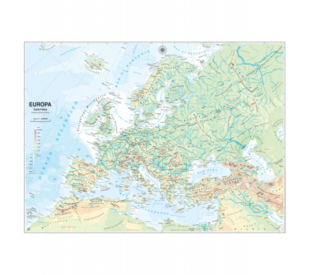 Carta geografica Europa - scolastica - murale - Belletti - MS03PL - 9722281462674 - DMwebShop