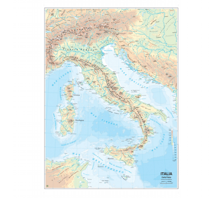 Carta geografica Italia - scolastica - murale - Belletti - MS01PL - 9788881462667 - DMwebShop