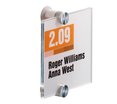Targa per porte-pareti Crystal Sign - 10,5 x 10,5 cm - Durable - 4820-19 - 4005546403533 - DMwebShop