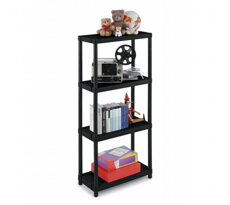Scaffale 3060/4 - PPL - 4 ripiani - 60 x 30 x 132 cm - nero - Terry 1001610