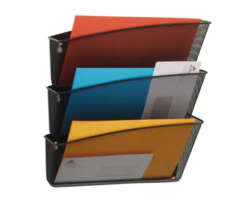 Portadocumenti da parete Mesh - 3 vaschette in rete metallica - nero - Alba - MESHFILE/N - AAAAAAAAA - DMwebShop
