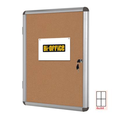 Bacheca per interni - fondo in sughero - 4 fogli - A4 - verticale - Bi-office - VT610101150 - 5603750521150 - DMwebShop