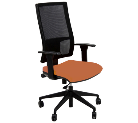 Poltrona operativa Nereide - con ruote e braccioli - arancio - Unisit - NDA/BR/EA - DMwebShop