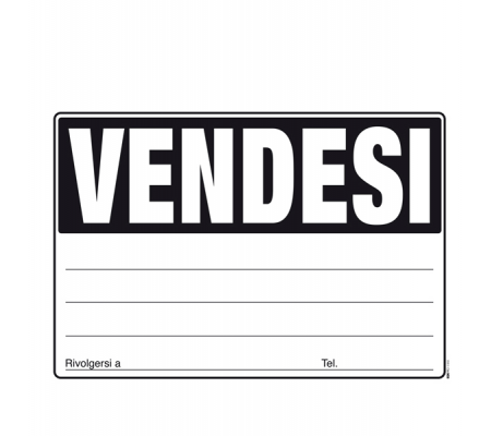Cartello Vendesi - 24 x 33 cm - colori assortiti - Edipro E9202