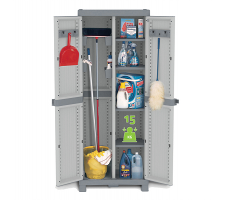 Armadio Domino Wave PPL - a 2 ante base 3700 - 70 x 43,8 x 181,8 cm - grigio Terry 1002565