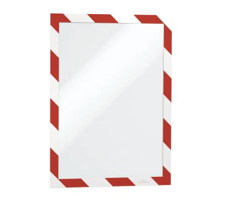 Cornice adesiva Duraframe Security A4 - pannello magnetico - 21 x 29,7 cm - rosso-bianco - conf. 2 pezzi - Durable - 4944-132 - 4005546406565 - DMwebShop