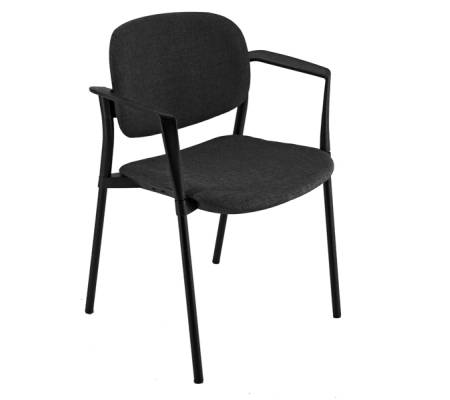 Poltroncina visitatore Step - con braccioli - nero - Unisit - SPNSBR-N - 8050043744029 - DMwebShop