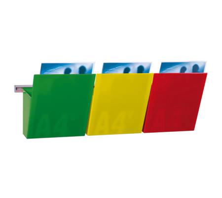 Kit Vision Kanban - larghezza 75 cm - 3 tasche A4 (rosso, giallo, verde) - Studio T - 1002127 - 8033162462043 - DMwebShop