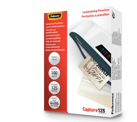 Pouches Capture125 - 75 x 105 mm - 2 x 125 micron - scatola 100 pezzi - Fellowes - 5306901 - 77511530692 - DMwebShop