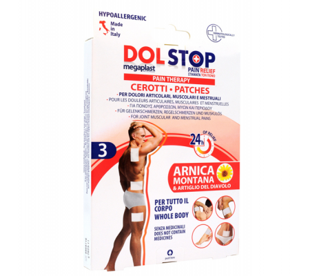 Cerotti Megaplast - arnica montana - 9 x 14 cm - scatola 3 pezzi - Pvs - MEG003 - DMwebShop