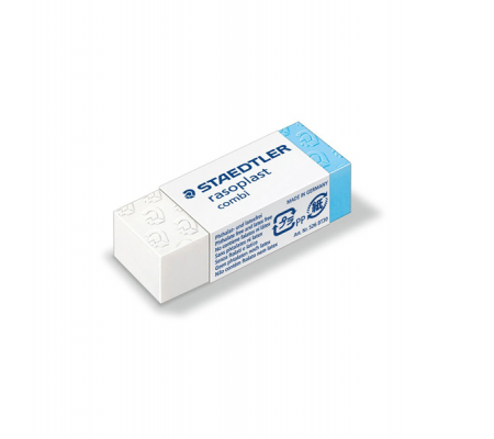 Gomma Combi Rasoplast - 43 x 19 x 13 mm - blu e bianca - conf. 30 pezzi - Staedtler 526BT30