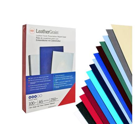 Copertine LeatherGrain - A4 - 250 gr - blu scuro - conf. 100 pezzi - GBC - CE040029 - 8019152803348 - DMwebShop
