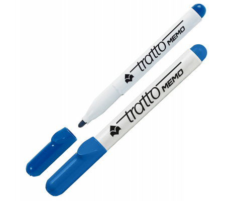 Pennarello Memo - a secco - per lavagne cancellabili - punta conica - 2,5 mm - blu - Tratto 854001