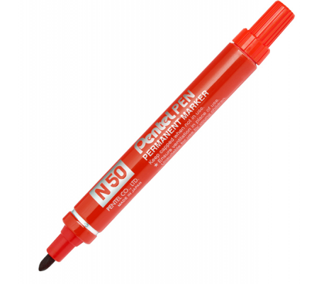 Marcatore permanente N50 - punta tonda - rosso - Pentel