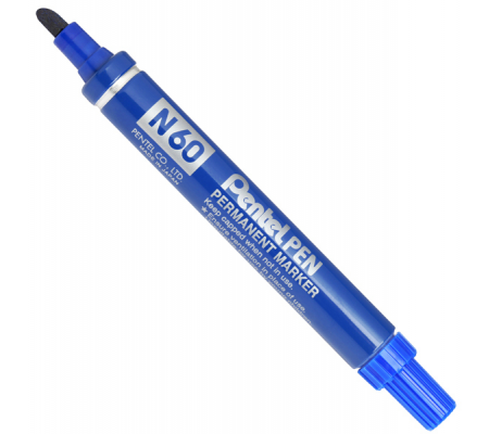 Marcatore permanente N60 - punta scalpello - blu - Pentel