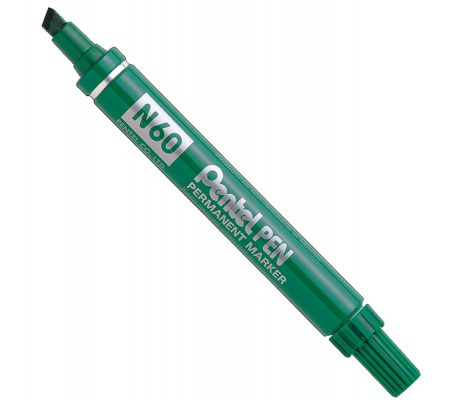 Marcatore permanente N60 - punta scalpello - verde - Pentel - N60-D - 3474370160041 - DMwebShop
