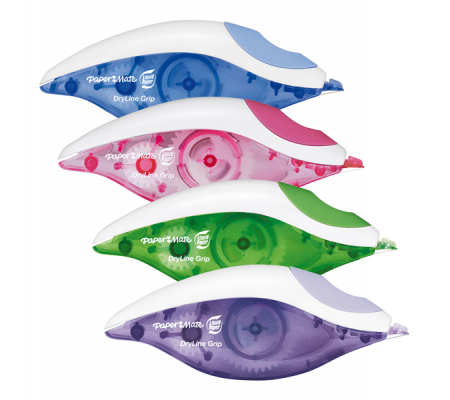 Correttore a nastro Dryline Grip - 5 mm x 8,5 mt - colori assortiti - Papermate 1862884