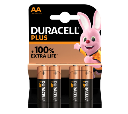 Pile Stilo AA Plus100 - MN1500 - blister 4 pezzi - Duracell GILMN1500