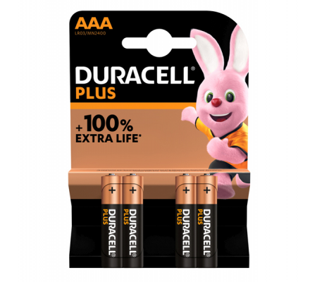 Pila Mini Stilo AAA Plus100 - MN2400 - blister 4 pezzi - Duracell - DURMN2400LLX - 5000394141117 - DMwebShop