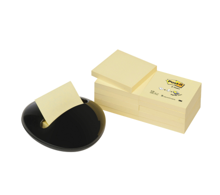 Dispenser Stone nero + 12 ricariche - Z Notes - giallo Canary - PBL-B12Y - 76 x 76 mm - 100 fogli - Post-it - 7100172409 - DMwebShop