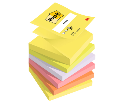 Blocco Super Sticky Z Notes - assortiti neon - 76 x 76 mm - 100 fogli - Post-it 7100172322