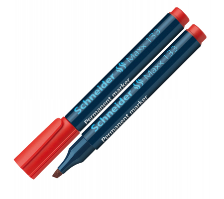Marcatore permanente Maxx 133 - punta a scalpello - tratto - 1 - 4 mm - rosso - Schneider P113302