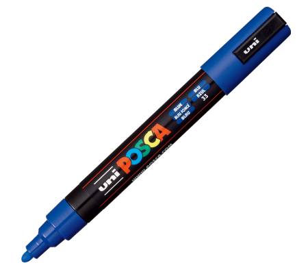 Marcatore a base d acqua Uni Posca PC5M punta tonda media 1,8,2 - 5 mm blu Uni Mitsubishi - 6262