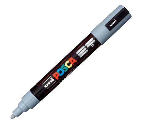 Marcatore a base d acqua Uni Posca PC5M punta tonda media 1,8,2 - 5 mm grigio Uni Mitsubishi - 6263