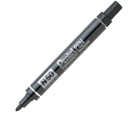 Marcatore permanente Nero Pentel N50 Punta Tonda Inchiostro Resistente N50-A - 2872