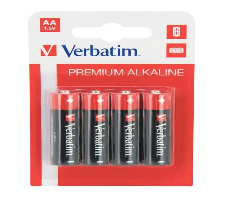 Scatola 4 Pile alkaline stilo AA - Verbatim - 49921 - 23942499213 - DMwebShop