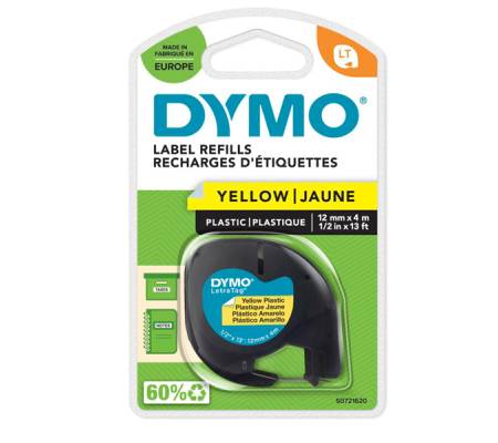 Nastro Letratag 912020 - in plastica - 12 mm x 4mt - giallo - Dymo - S0721620 - 71701913326 - DMwebShop