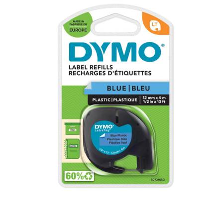 Nastro Letratag 912050 - in plastica - 12 mm x 4 mt - blu - Dymo - S0721650 - 5411313912051 - DMwebShop
