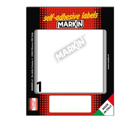 Etichetta adesiva permanente rettangolare - 142 x 110 mm - 1 etich. per foglio - 10 fogli per busta - bianco - conf. 25 pezzi Markin - 10054 - 8007047038180 - DMwebShop