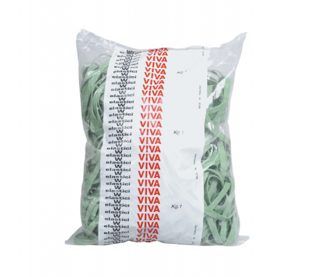 Elastico fettuccia - Ø 12 cm x 5 mm - verde - sacco da 1 kg - Viva - F5X120 - 8014035000586 - DMwebShop