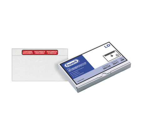 Busta adesiva Speedy Doc con stampa CONTIENE DOCUMENTI formato LD (23 x 11 cm) - conf. 100 pezzi - Favorit - 100500102 - 8006779293959 - DMwebShop