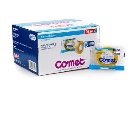 Nastro adesivo - 15 mm x 33 mt - cellophane - trasparente - conf. 30 pezzi - Comet - 64160-00030-01 - 4042448835079 - DMwebShop