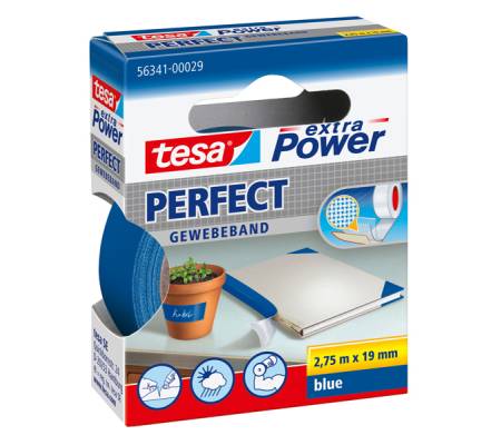 Nastro adesivo telato XP perfect - 1,9 cm x 2,7 mt - blu - Tesa - 56341-00029-04 - 4042448044037 - DMwebShop