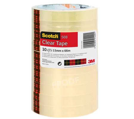 Nastro adesivo 508 - 1,5 cm x 66 mt - trasparente - torre 10 rotoli - Scotch - 7100336242 - 4001895914201 - DMwebShop