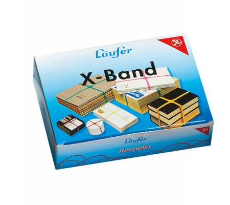 Elastici x Band - Ø 10 cm - 150 x 11 mm - colori assortiti - scatola da 100 gr - Lebez - 515198 - 4006677591021 - DMwebShop