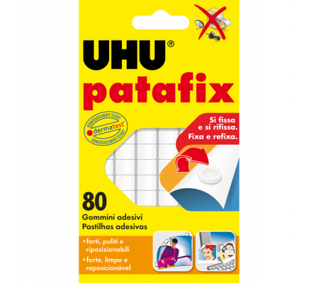 Supporti in gomma adesiva Patafix - bianco - conf. 80 pezzi - Uhu - D1620 - 64792 - 4026700417104 - DMwebShop