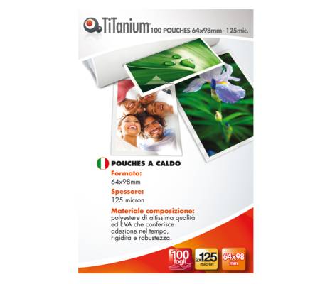 Pouches key card - 64 x 98 mm - 2 x 125 micron - conf. 100 pezzi - Titanium - PP525-09T - 8025133034861 - DMwebShop