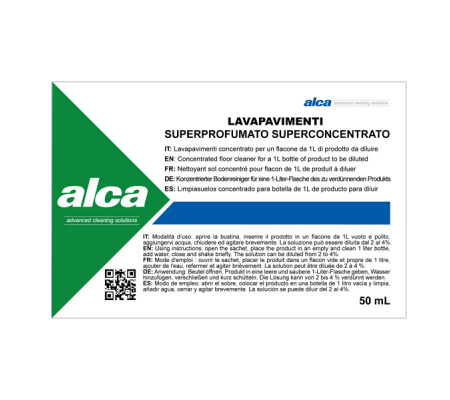 Lavapavimenti Linea Monodose - superprofumato - bustina da 50 ml - Alca - ALC1042 - 8032937570761 - DMwebShop
