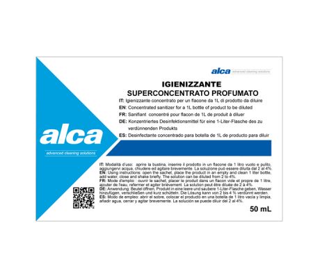 Igienizzante Linea Monodose - super concentrato-profumato - bustina da 50 ml - Alca - ALC1043 - 8032937570778 - DMwebShop