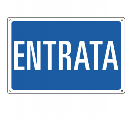 Cartello segnalatore - 30 x 20 cm - ENTRATA - alluminio - Cartelli Segnalatori 3151