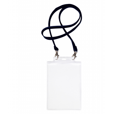 Portanome Pass 7 St M cordoncino nero - 15x21 cm - A5 - trasparente neutro - conf. 10 pezzi - Sei Rota - 31842900 - DMwebShop