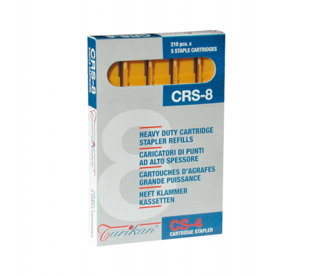 Caricatori CRS6 - 210 punti - 8 mm - capacita' massima 40 fogli - giallo - Turikan - conf. 5 pezzi - Iternet - 0022 - DMwebShop