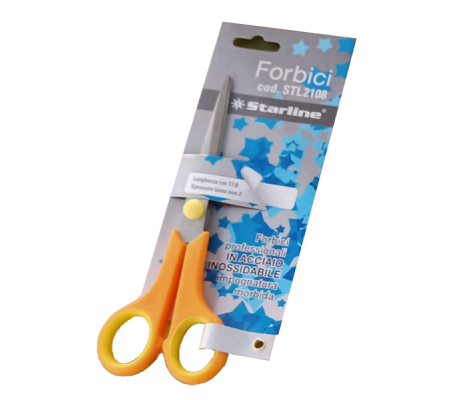 Forbici - lama in acciaio - impugnatura morbida - 17,8 cm - arancione - Starline 4366
